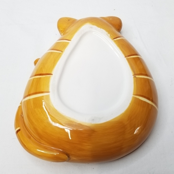 Cute Orange Ceramic Tabby Kitty Cat Kid's Plate or Dish - Picture 8 of 8